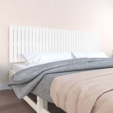 Elegant White Wall Headboard - Solid Pine - 204x3x60 cm