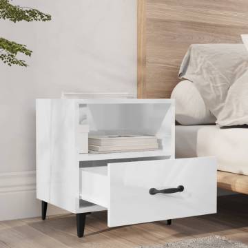 High Gloss White Bedside Cabinet | Stylish & Functional Storage