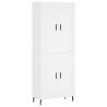 Stylish Highboard White 69.5x34x180 cm - Hipomarket