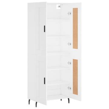 Stylish Highboard White 69.5x34x180 cm - Hipomarket