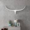 Wall Mounted Aluminium Bull’s Head Decoration Silver 96 cm Size 96 cm 