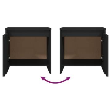 Elegant Black Bedside Cabinets Set - 2 pcs - HipoMarket