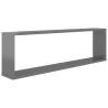 Stylish Wall Cube Shelf Set - High Gloss Grey | Hipo Market