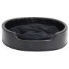 Luxurious Dog Bed Black | Plush & Faux Leather - 79x70 cm