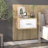 Wall-mounted Bedside Cabinet White and Sonoma Oak Colour white and sonoma oak Quantity in Package 1 