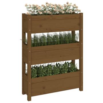 Planter Honey Brown 77x25x104.5 cm Solid Wood Pine | HipoMarket