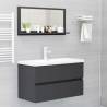 Stylish Grey Bathroom Mirror - 80x10.5x37 cm | HipoMarket