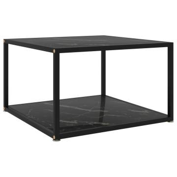 Stylish Black Coffee Table 60x60 cm - Tempered Glass & Steel