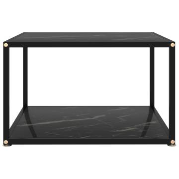 Stylish Black Coffee Table 60x60 cm - Tempered Glass & Steel