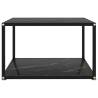 Stylish Black Coffee Table 60x60 cm - Tempered Glass & Steel