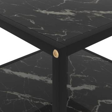 Stylish Black Coffee Table 60x60 cm - Tempered Glass & Steel