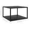 Stylish Black Coffee Table 60x60 cm - Tempered Glass & Steel