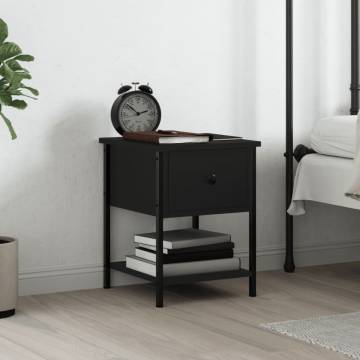 Elegant Black Bedside Table | 34x35.5x45 cm | Hipomarket