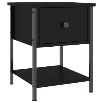 Elegant Black Bedside Table | 34x35.5x45 cm | Hipomarket