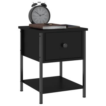 Elegant Black Bedside Table | 34x35.5x45 cm | Hipomarket