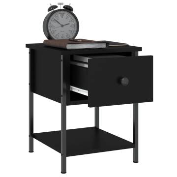 Elegant Black Bedside Table | 34x35.5x45 cm | Hipomarket