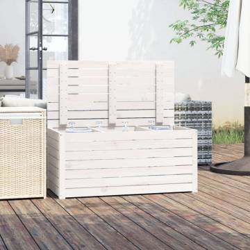 Garden Box White 101x50.5 cm - Solid Pine Storage Solution