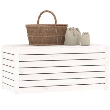 Garden Box White 101x50.5 cm - Solid Pine Storage Solution