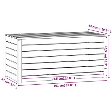 Garden Box White 101x50.5 cm - Solid Pine Storage Solution