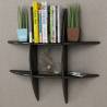 Black MDF Floating Wall Display Shelf - Stylish Storage Solution