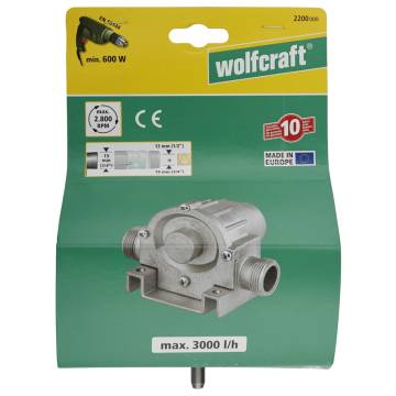 Wolfcraft Drill-Powered Pump 3000 l/h with S8 mm Connection