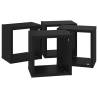 Wall Cube Shelves Set - 4 Pcs Black 22x15x22 cm | HipoMarket