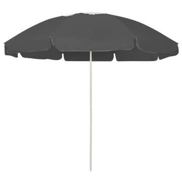 Stylish Beach Umbrella Anthracite - 240 cm | HipoMarket