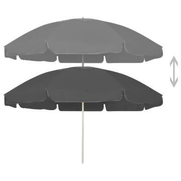 Stylish Beach Umbrella Anthracite - 240 cm | HipoMarket