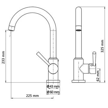 SCHÜTTE Cornwall Low Pressure Sink Mixer - Stainless Steel Look