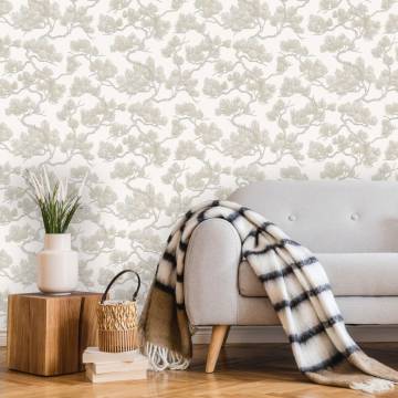 DUTCH WALLCOVERINGS Pine Tree White Wallpaper - Hipomarket