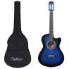 12 Piece Western Classical Guitar Set with 6 Strings Blue 38 Colour blue Size 38" 