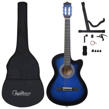 12 Piece Western Classical Guitar Set - Blue 38" | HipoMarket