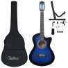 12 Piece Western Classical Guitar Set - Blue 38" | HipoMarket