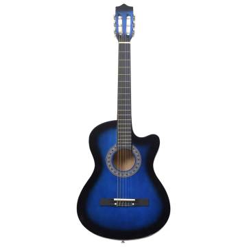 12 Piece Western Classical Guitar Set - Blue 38" | HipoMarket