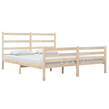 Classic Solid Wood Pine Bed Frame 135x190 cm Double