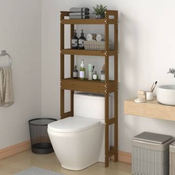 Stylish Toilet Rack Honey Brown - Solid Wood Pine | HipoMarket