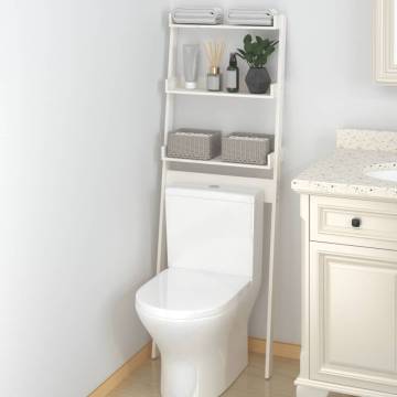 Stylish White Toilet Rack - Solid Pine Wood, 63.5x32x179 cm