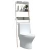 Stylish White Toilet Rack - Solid Pine Wood, 63.5x32x179 cm