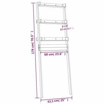 Stylish White Toilet Rack - Solid Pine Wood, 63.5x32x179 cm