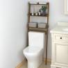 Stylish Honey Brown Toilet Rack - Solid Pine Wood 63.5x32x179 cm