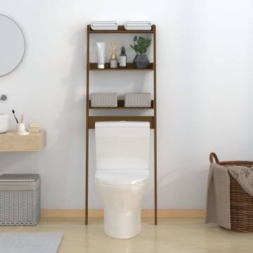 Stylish Honey Brown Toilet Rack - Solid Pine Wood 63.5x32x179 cm