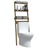 Stylish Honey Brown Toilet Rack - Solid Pine Wood 63.5x32x179 cm