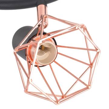 Ceiling Lamp with 3 Spotlights E14 Black and Copper | HipoMarket