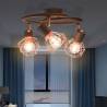 Ceiling Lamp with 3 Spotlights E14 Black and Copper | HipoMarket