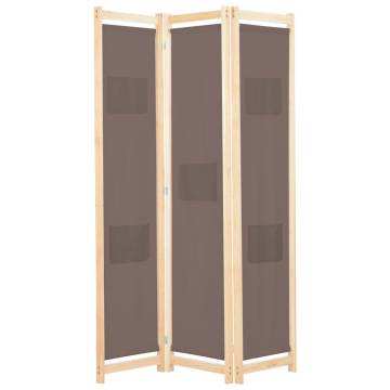 Stylish 3-Panel Brown Room Divider - 120x170 cm | HipoMarket