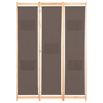 Stylish 3-Panel Brown Room Divider - 120x170 cm | HipoMarket