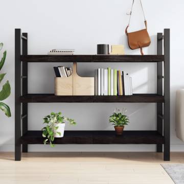 Wall Shelf Dark Brown - Solid Oak Wood Storage Solution