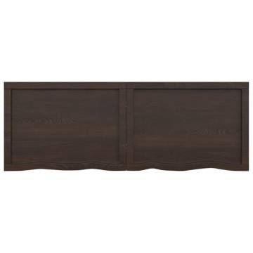 Wall Shelf Dark Brown - Solid Oak Wood Storage Solution