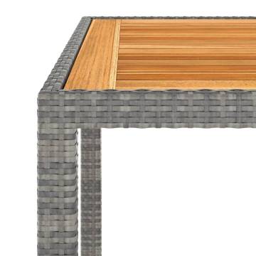 Stylish Garden Table Grey 90x90 cm | Poly Rattan Outdoor