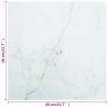 Elegant 40x40 cm White Tempered Glass Table Top with Marble Design